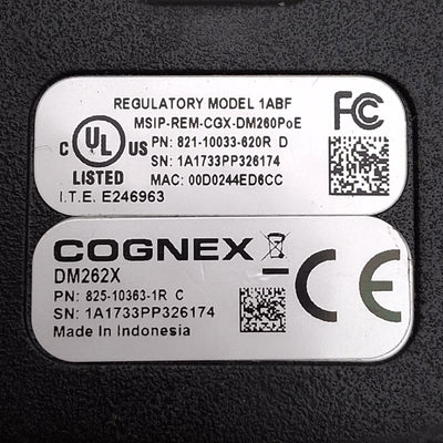 Used Cognex 825-10363-1R DM262X DataMan Fixed-Mount Barcode Scanner, 1280x960, PoE