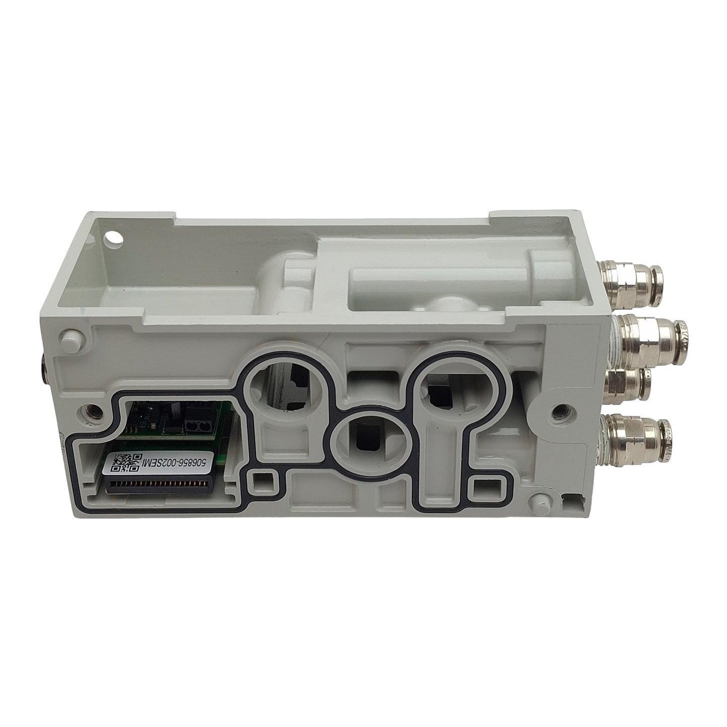 Used Numatics K503AFM42TA0010 Solenoid MidStation Manifold Block 1/4" Tube, 4-Pin M12