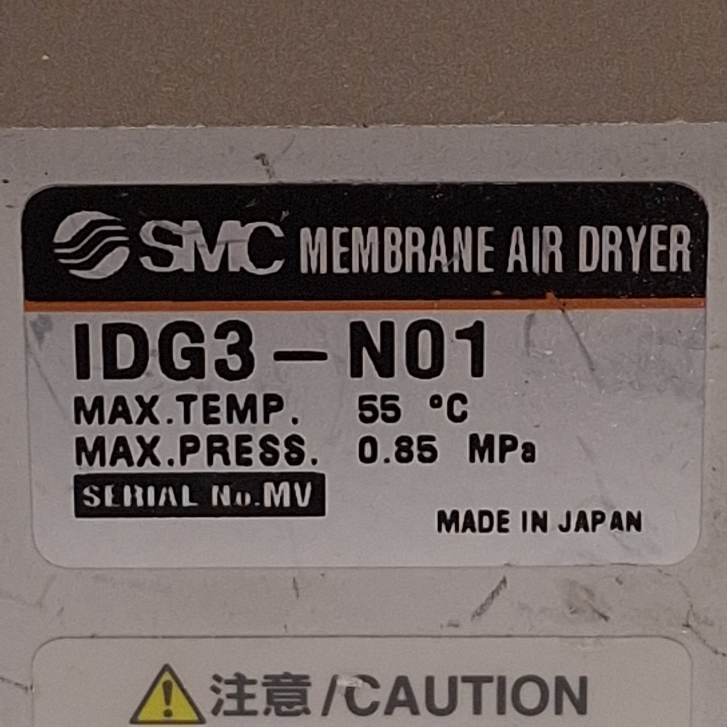 Used SMC IDG3-N01 Membrane Air Dryer, -20°C Dew Point, 25L/min, 0.85MPa, 1/8in NPT