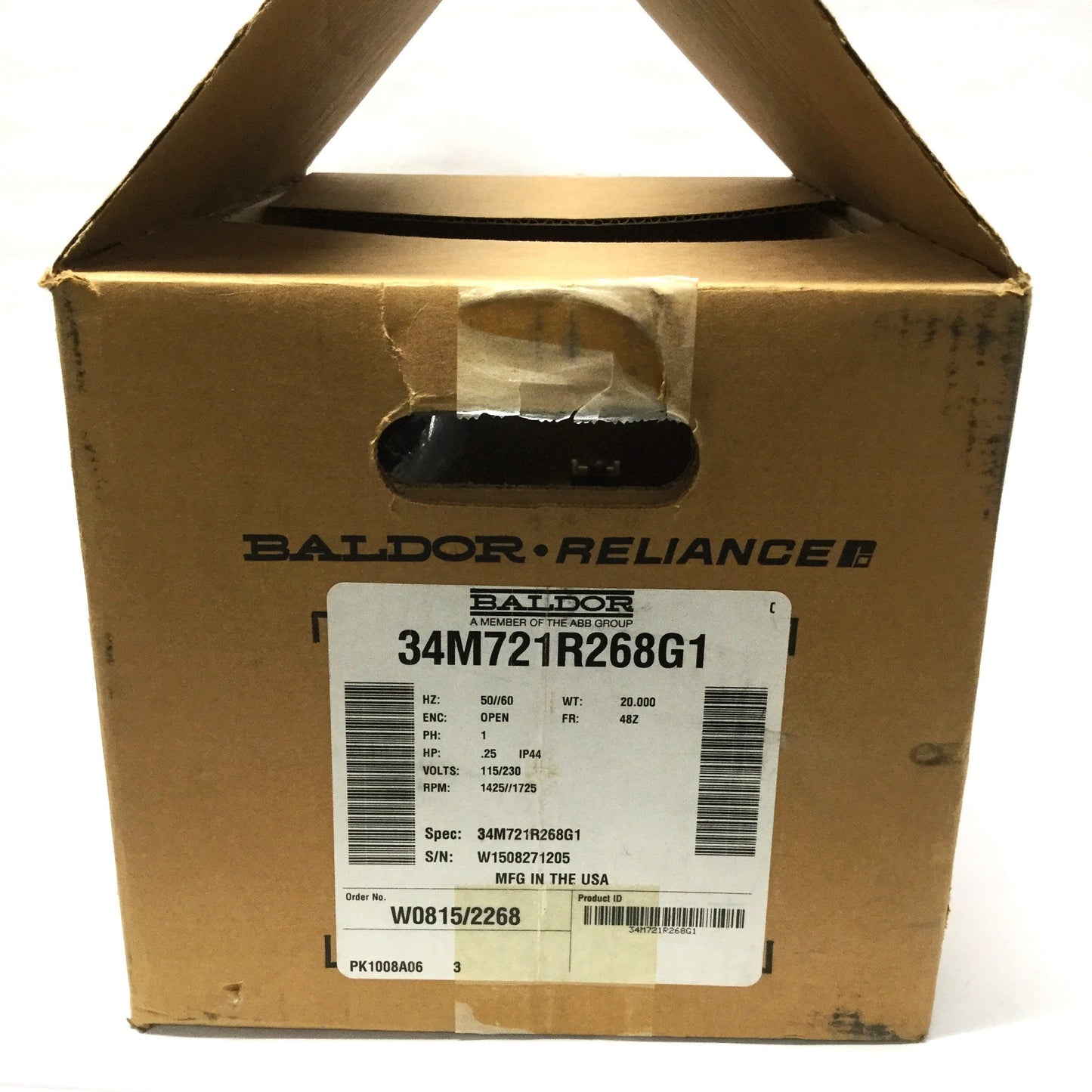 New Baldor 34M721R268G1 Super-E Industrial Motor 115/230VAC 1/4HP 1725RPM, 48Z Frame