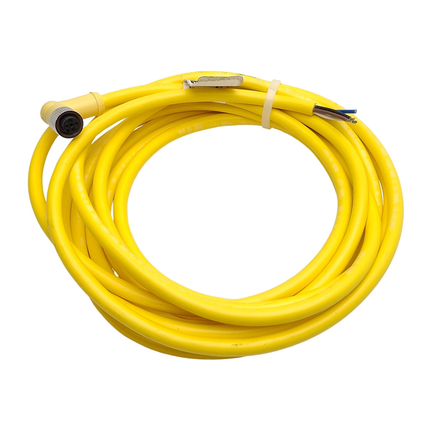 Used Numatics TD0405MAE0000000 Cordset 4-Pin M12 90° Female to Leads 4A 300VAC/DC, 4m