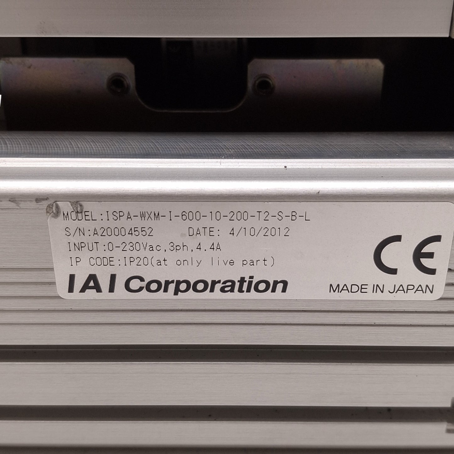 Used IAI ISPA-WXM-I-600-10-200-T2-S-B-L High Precision Robot, 200mm Stroke, 10mm Lead