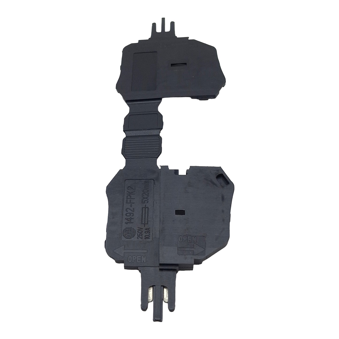 New Lot of 5 Allen Bradley 1492-FPK2 Fuse Plug Terminal, 5x20mm Fuse, 10.9A 250V