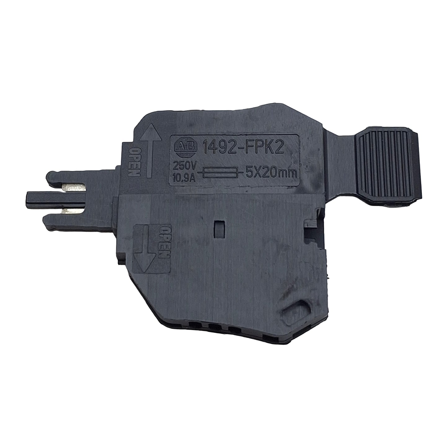 New Lot of 5 Allen Bradley 1492-FPK2 Fuse Plug Terminal, 5x20mm Fuse, 10.9A 250V