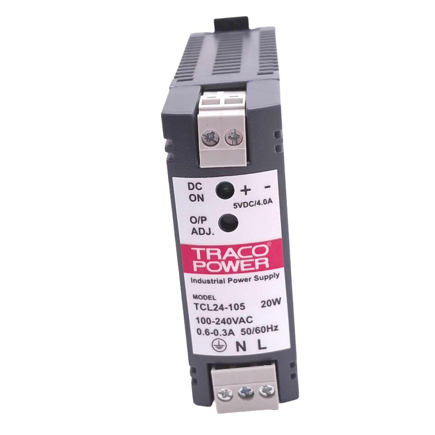 Used Traco Power TCL24-105 Power Supply, 100-240VAC In, 5VDC 4A Out, 20W Max