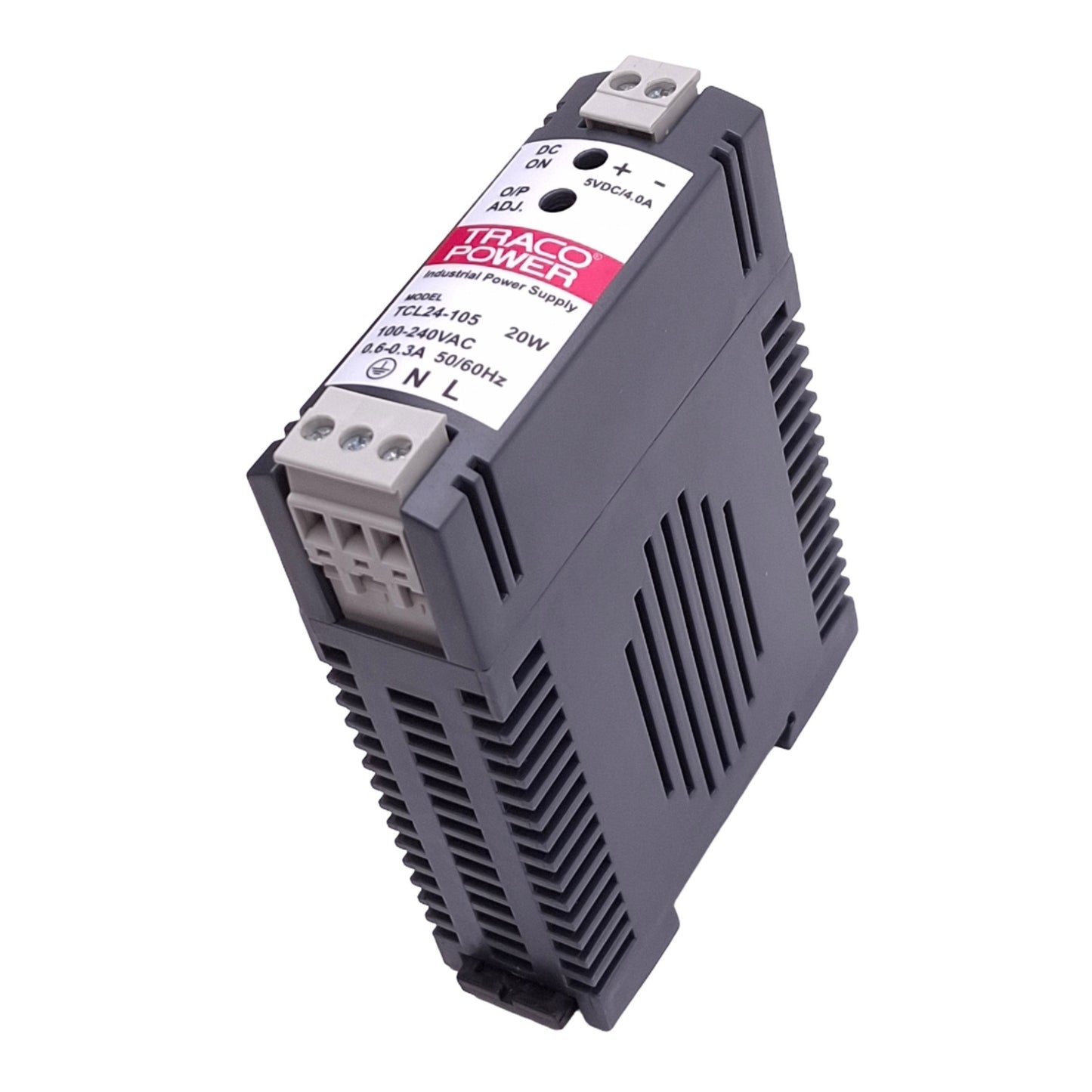 Used Traco Power TCL24-105 Power Supply, 100-240VAC In, 5VDC 4A Out, 20W Max