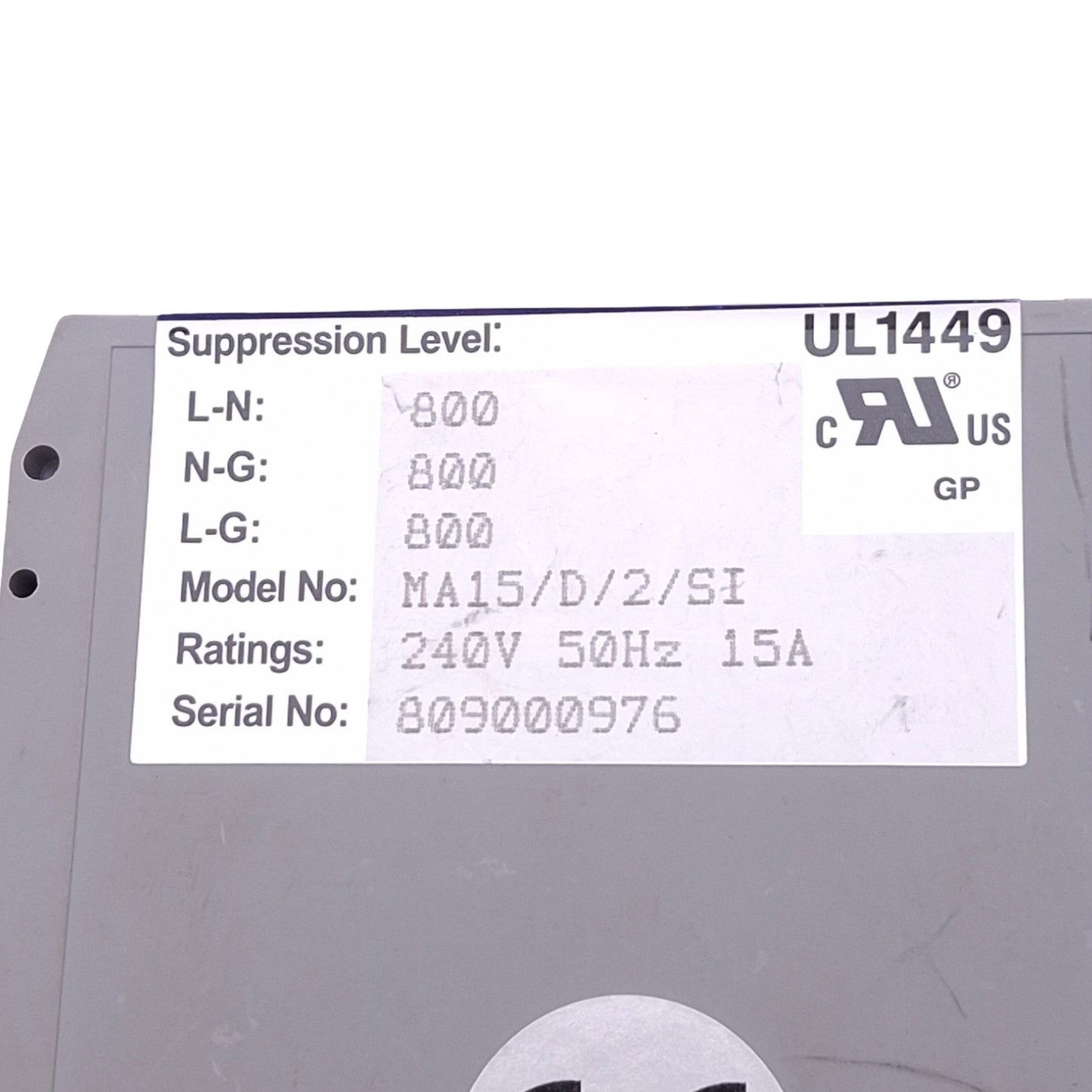 Used MTL MA15/D/2/SI Surge Suppressor, 240VAC 15A, DIN Rail, 18kA Max Surge