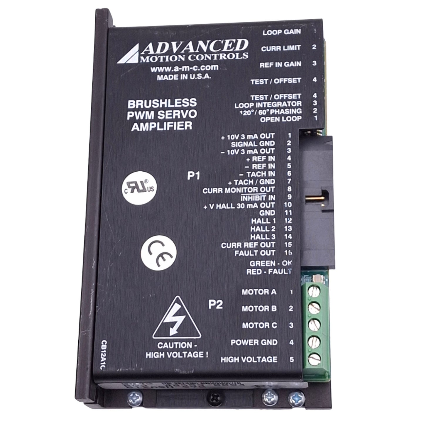 Used Advanced Motion Controls B12A6N-SY2 Brushless PWM Servo Amplifier, 20-60VDC