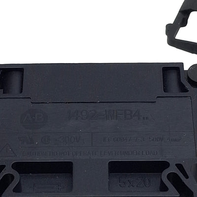 New Lot of 2 Allen Bradley 1492-WFB424 Fuse Holder Terminal Block, 5x20mm, 15A 300V