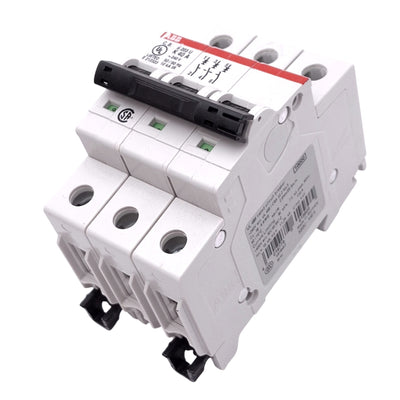 New ABB S203U-K40A Circuit Breaker, 3-Pole 40A, 240VAC Max, DIN Rail Mount