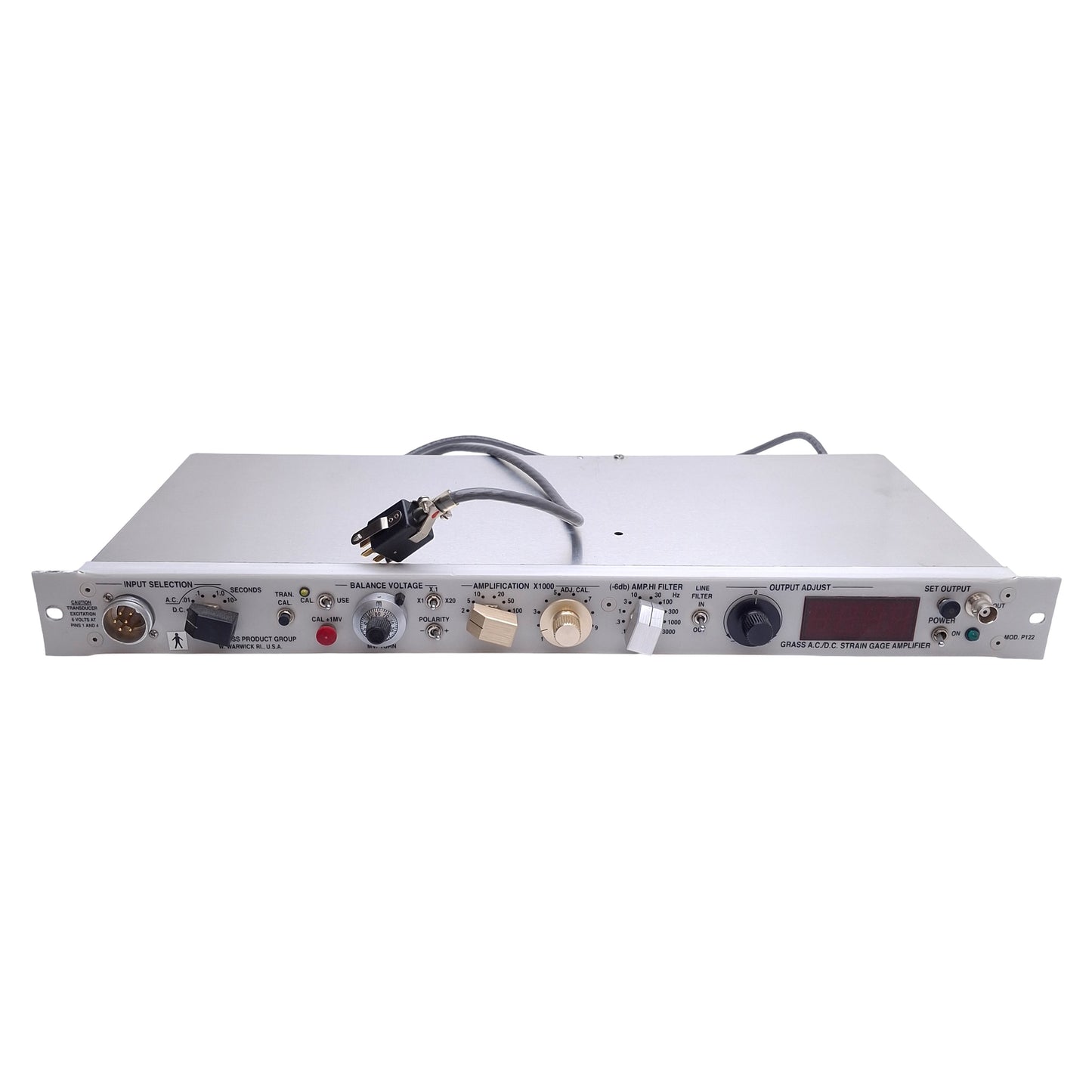 Used Grass Telefactor P122 AC/DC Strain Gauge Amplifier 60Hz, BNC Out, For C2 Cabinet