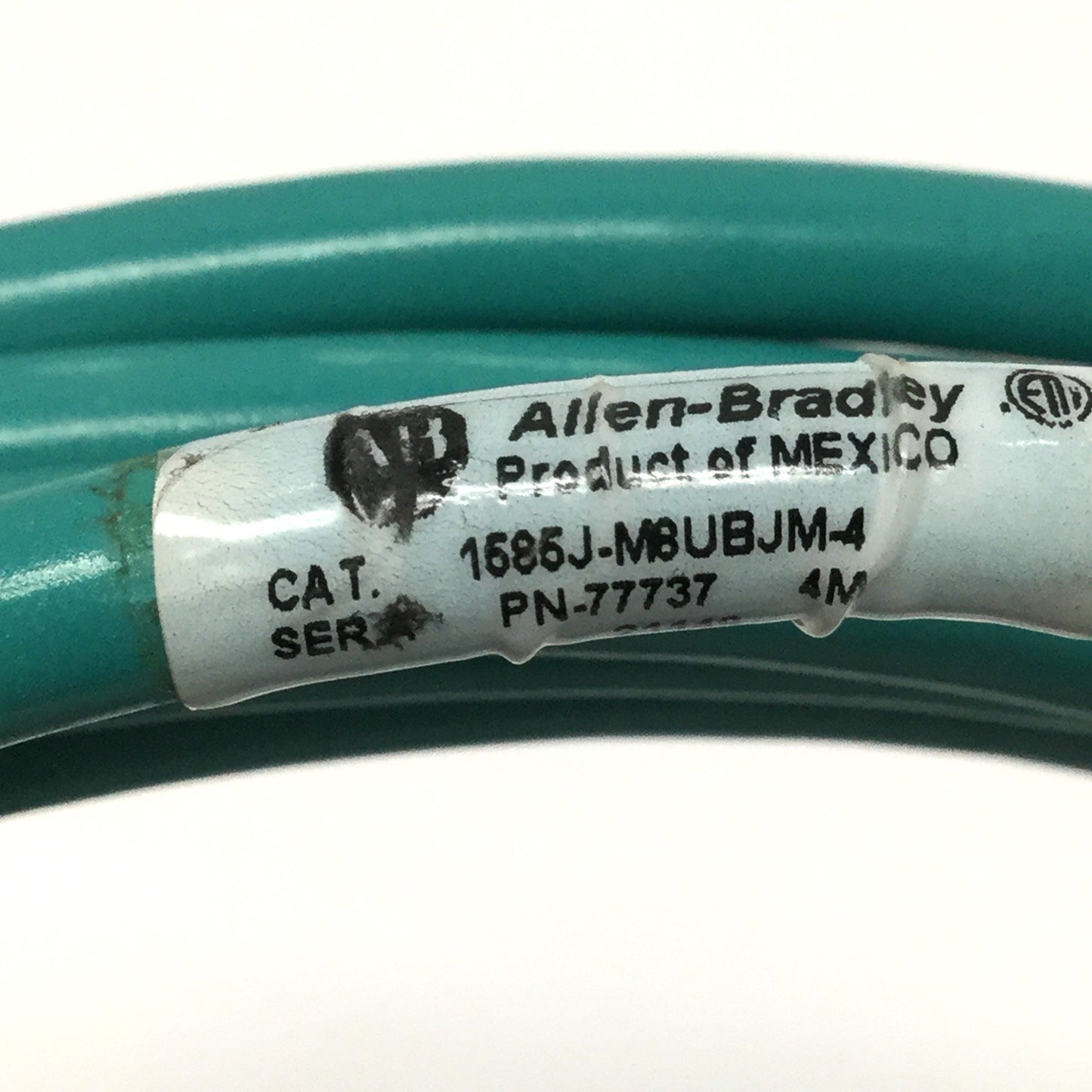 Used Allen Bradley 1585J-M8UBJM-4 Ethernet Network Cable, RJ45 Male-to-Male, 4m