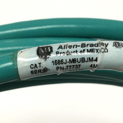 Used Allen Bradley 1585J-M8UBJM-4 Ethernet Network Cable, RJ45 Male-to-Male, 4m