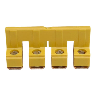 New Lot of 6 Allen Bradley 1492-CJJ10-4 Screw Center Jumper Terminal, 4-Pole