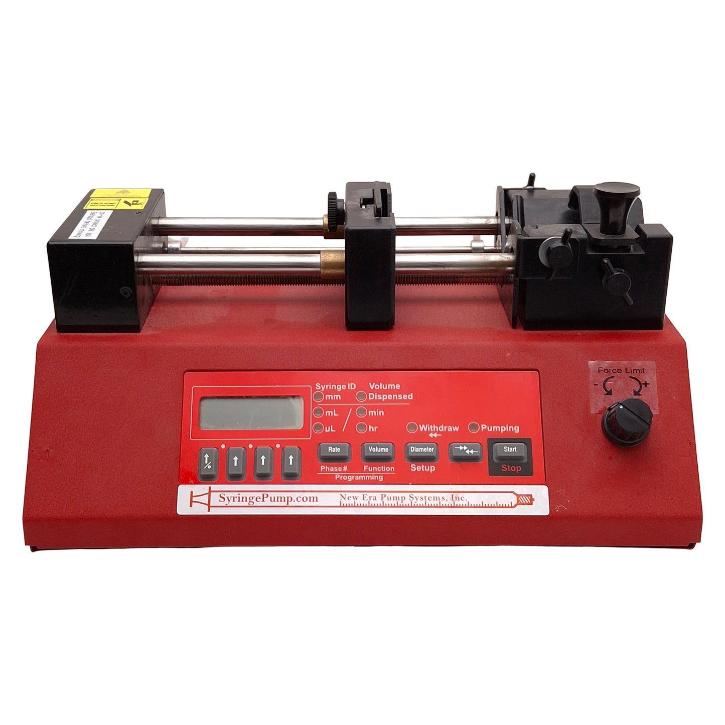 Used New Era NE-8000 Syringe Pump, 20rev/in, 1-Syringe, 140/200mL, RS-232, 24VDC 2.5A