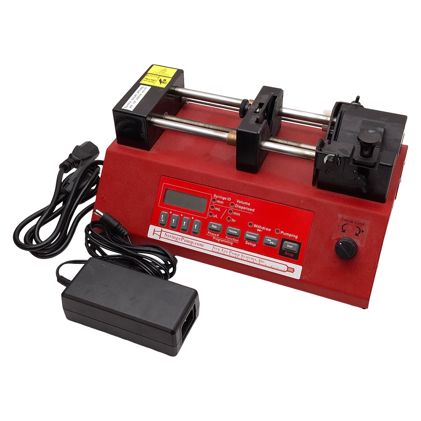 Used New Era NE-8000 Syringe Pump, 20rev/in, 1-Syringe, 140/200mL, RS-232, 24VDC 2.5A