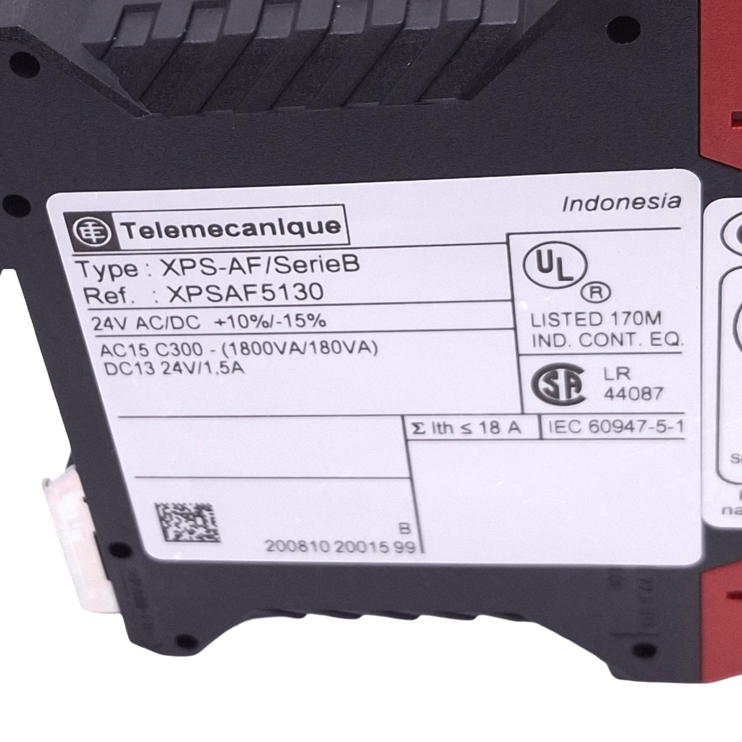 Used Telemecanique XPSAF5130 Safety Relay, 3NO, 180VA Max, DIN Rail, 24VAC/DC Coil