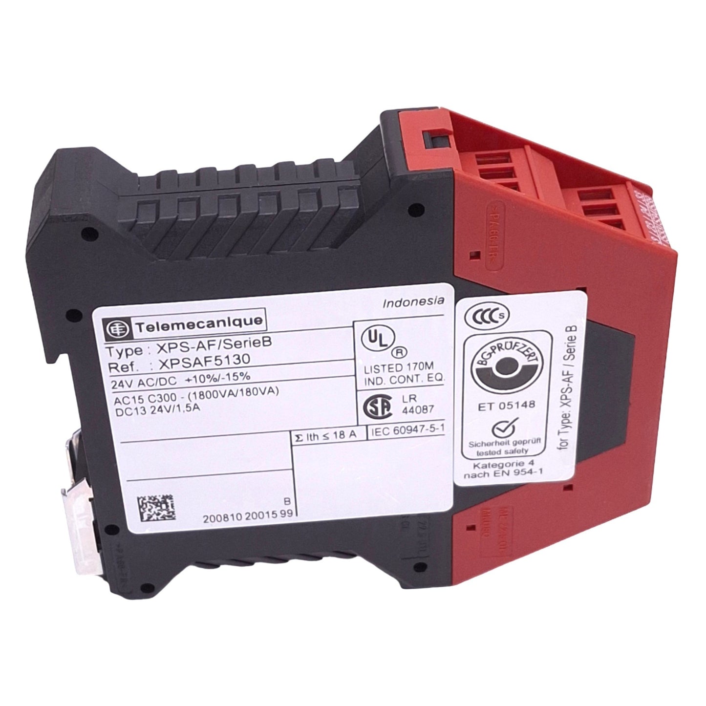 Used Telemecanique XPSAF5130 Safety Relay, 3NO, 180VA Max, DIN Rail, 24VAC/DC Coil