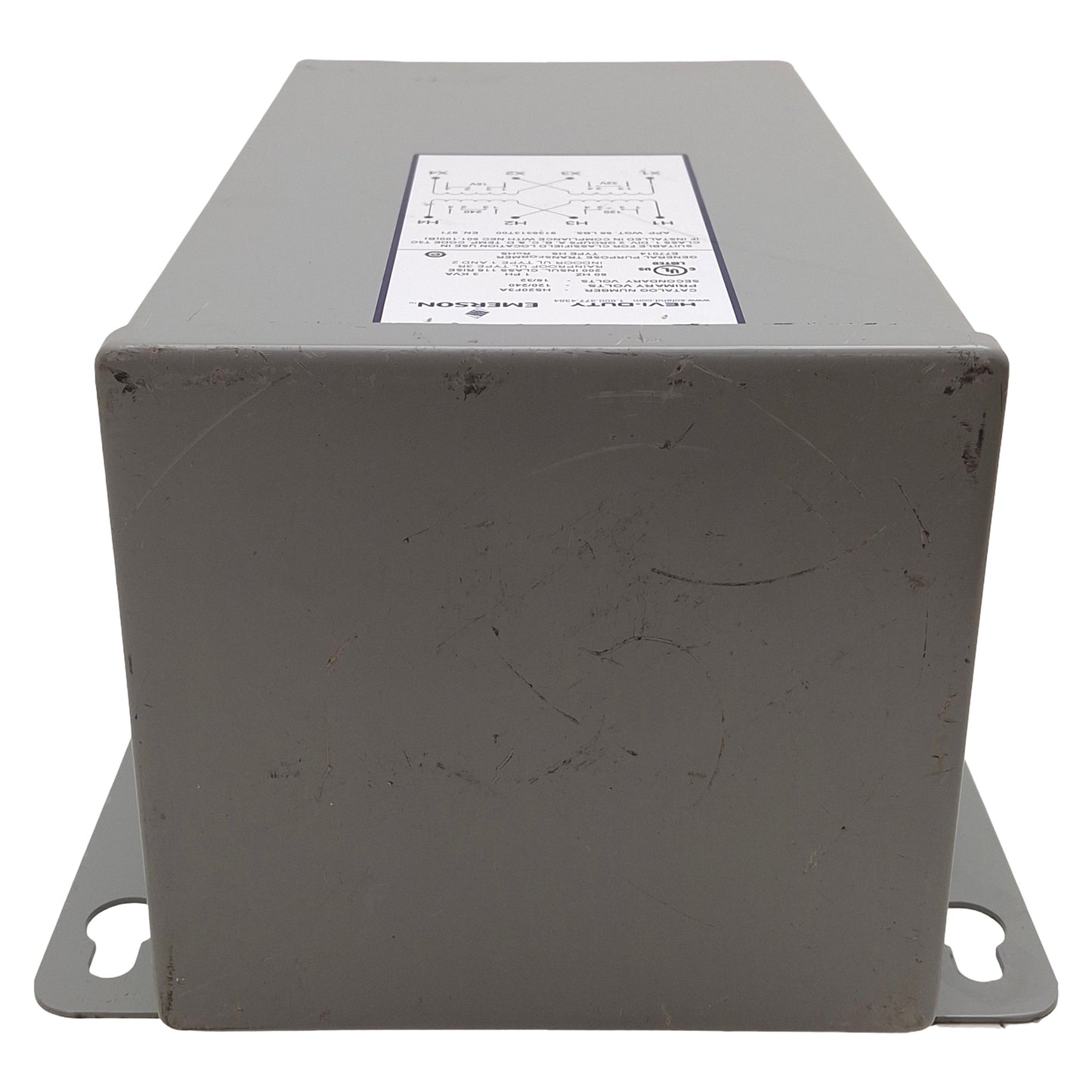 Used Emerson HS20F3A Hevi-Duty Buck-Boost Transformer 3kVA, 120/240V Prim, 16/32V Sec
