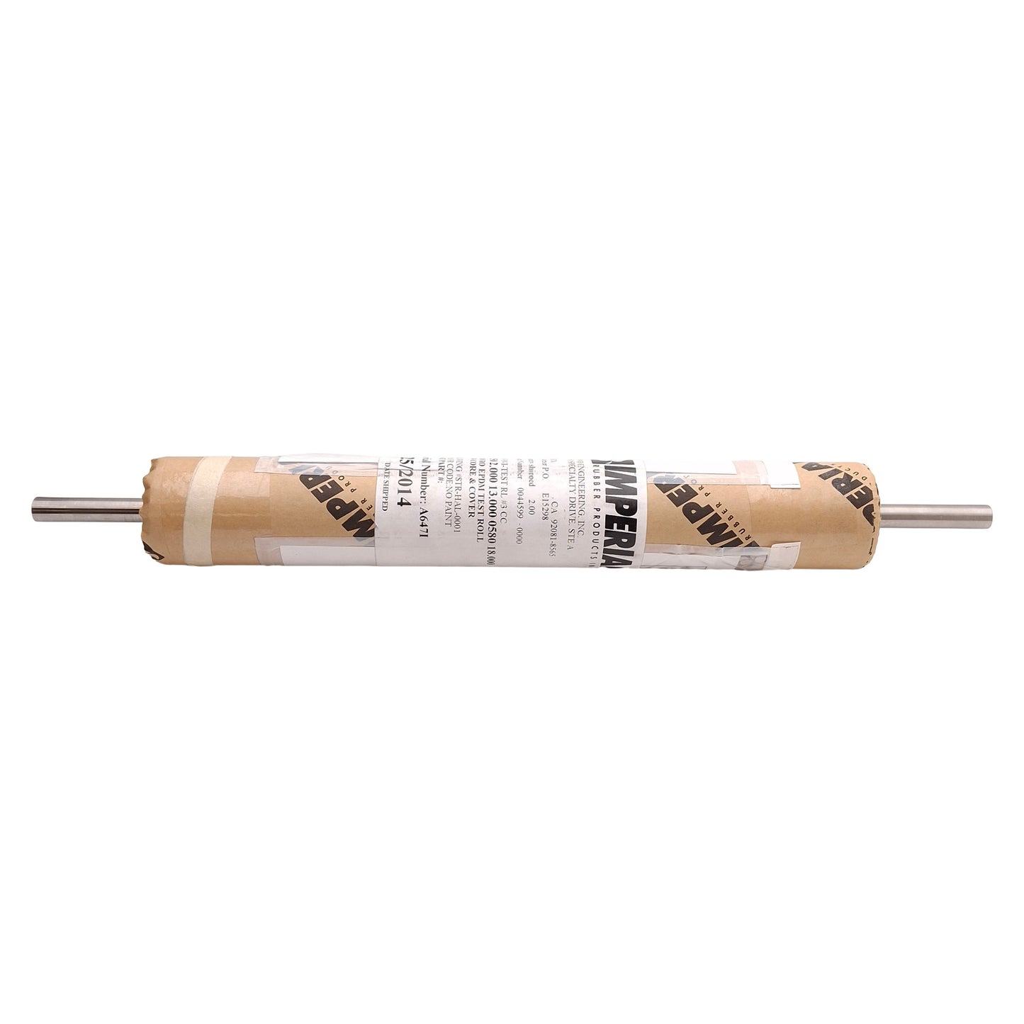 Used Imperial Rubber Products 80 Duro EDPM Test Roll, ø2in x 13in Roll, 18in Length