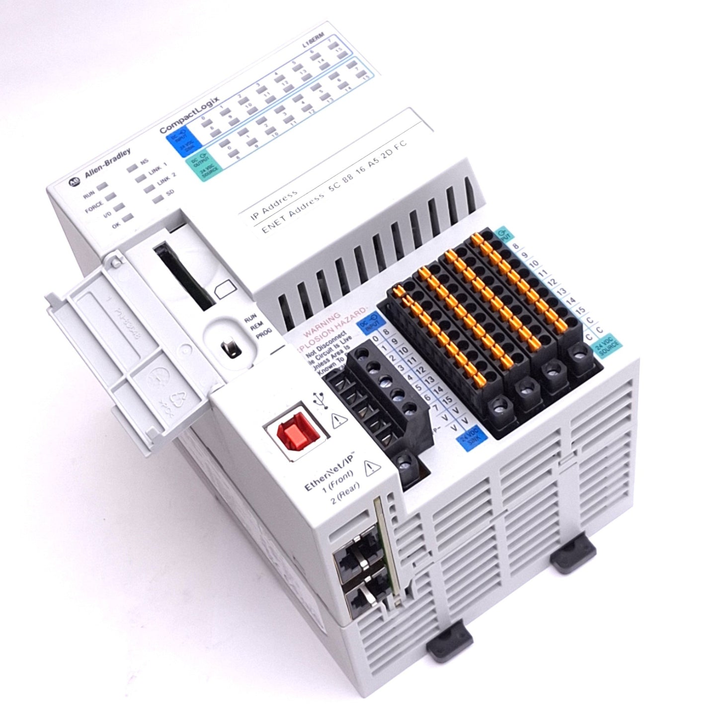 Used Allen Bradley 1769-L18ERM-BB1B B CompactLogix Controller, 16DI 16DO, 24VDC