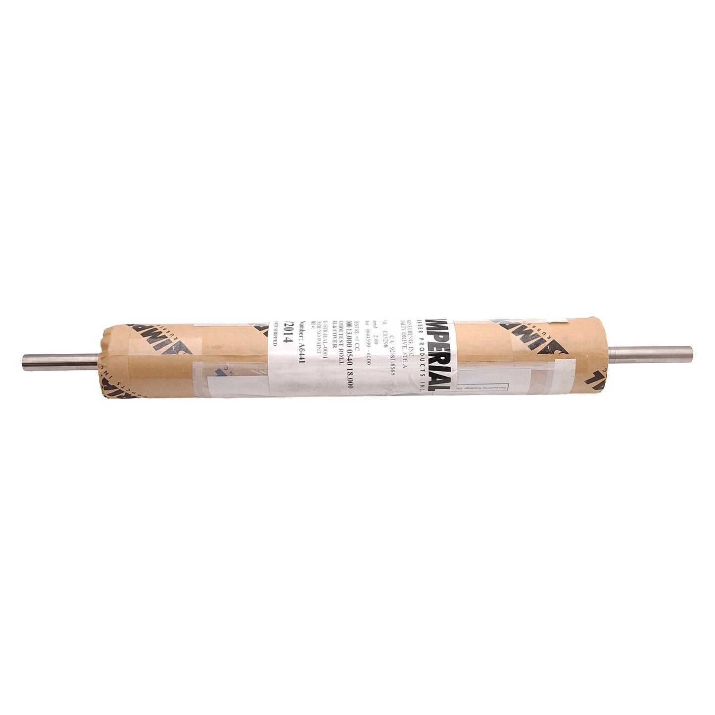 Used Imperial Rubber Products 40 Duro EDPM Test Roll, ø2in x 13in Roll, 18in Length
