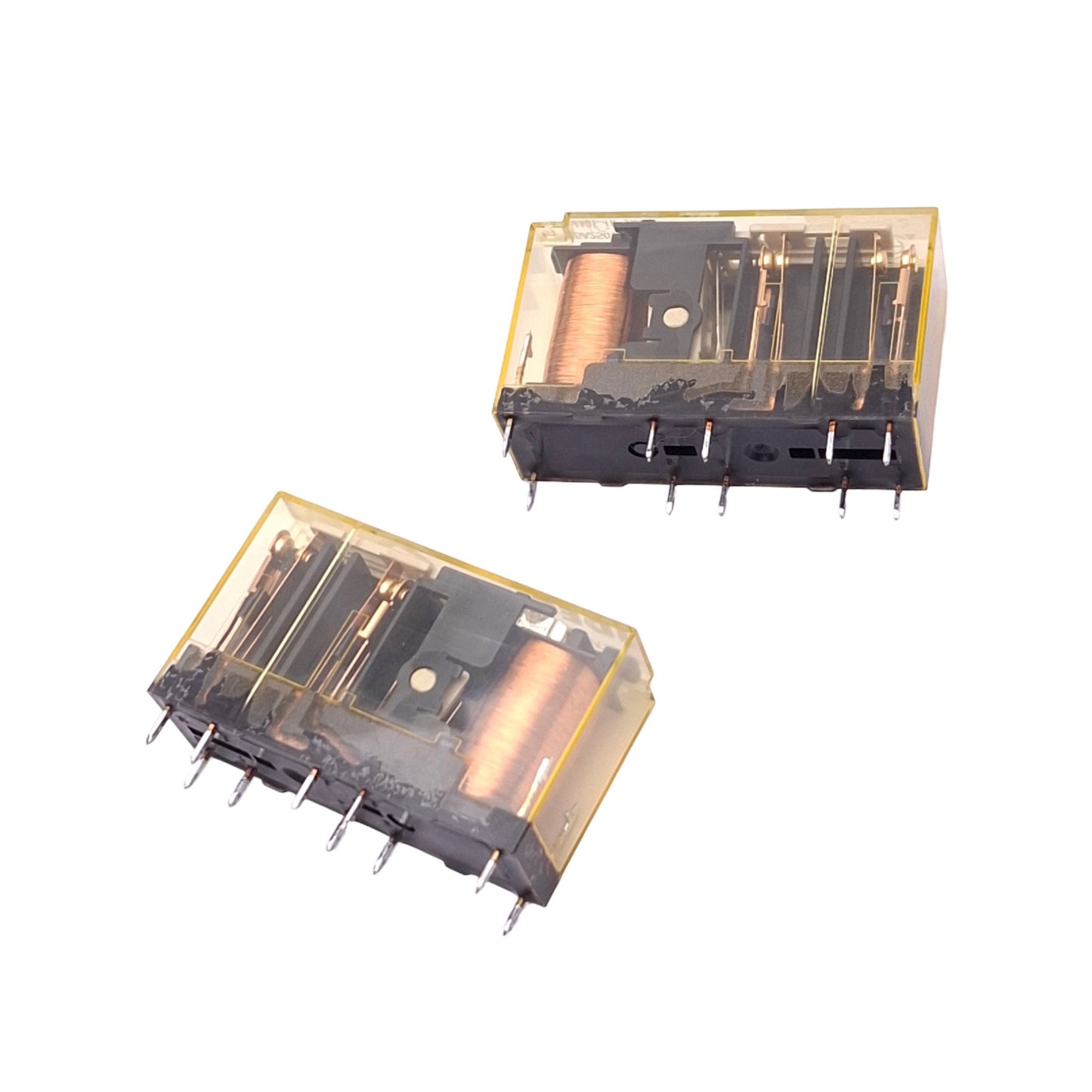 Used Lot of 2 Idec RF1V-2A2B-D24 Force Guided Relay, 2NO-2NC, 250VAC 6A, 24VDC Coil