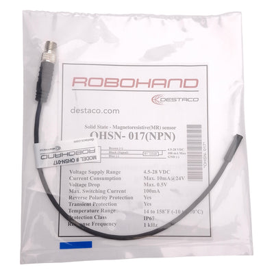 New Destaco Robohand OHSN-017 Solid State Sensor, NPN, 4.5-28VDC, M8 3-Pin Male