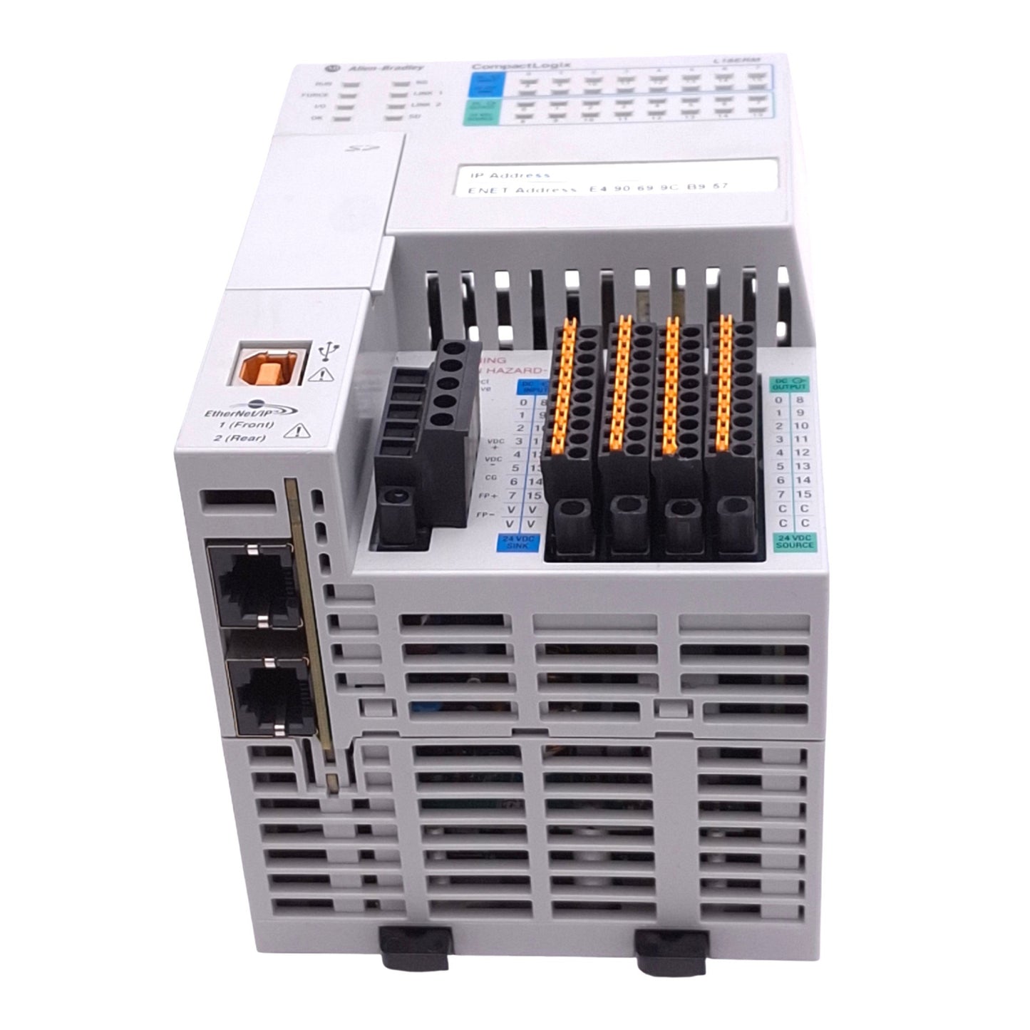 Used Allen Bradley 1769-L18ERM-BB1B A CompactLogix Controller, 16DI 16DO, 24VDC