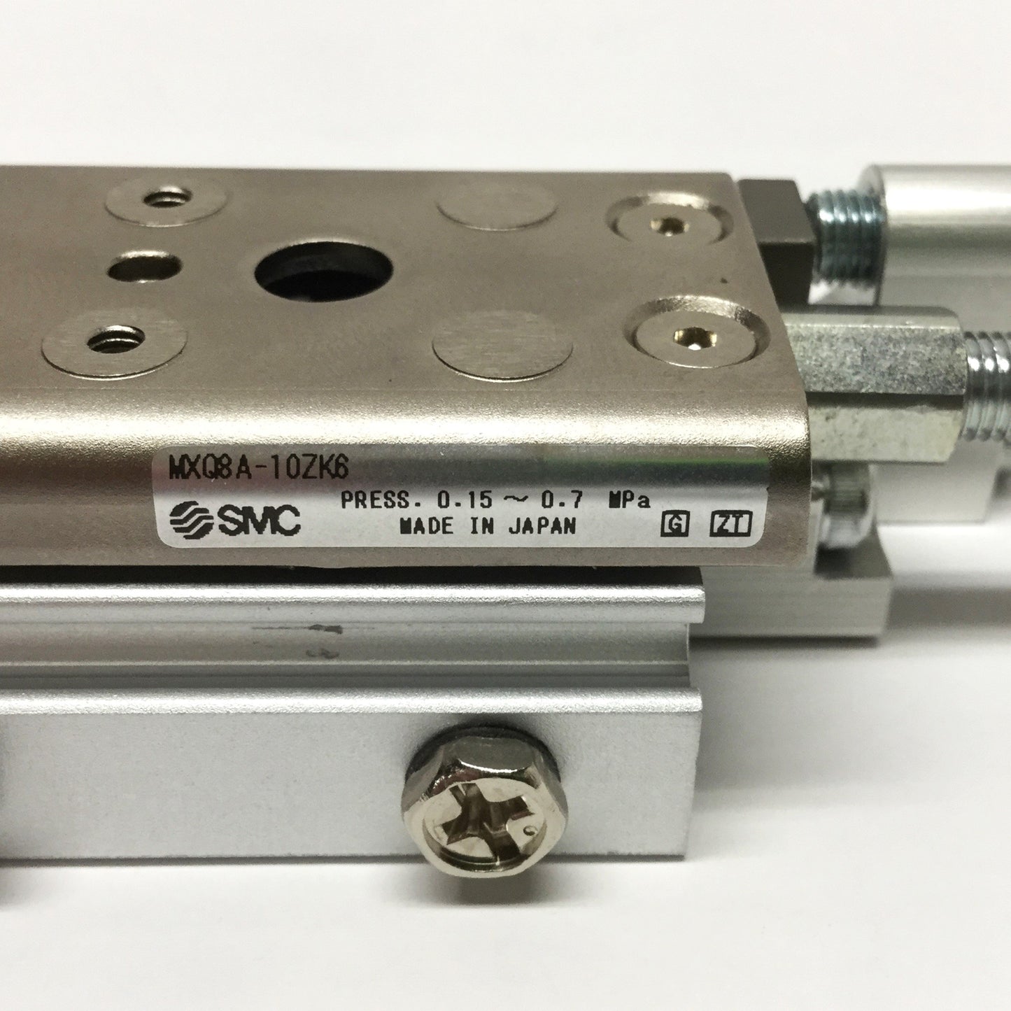 Used SMC MXQ8A-10ZK6 Guided Cylinder Linear Air Slide Table, ⌀8mm Bore, 10mm Stroke