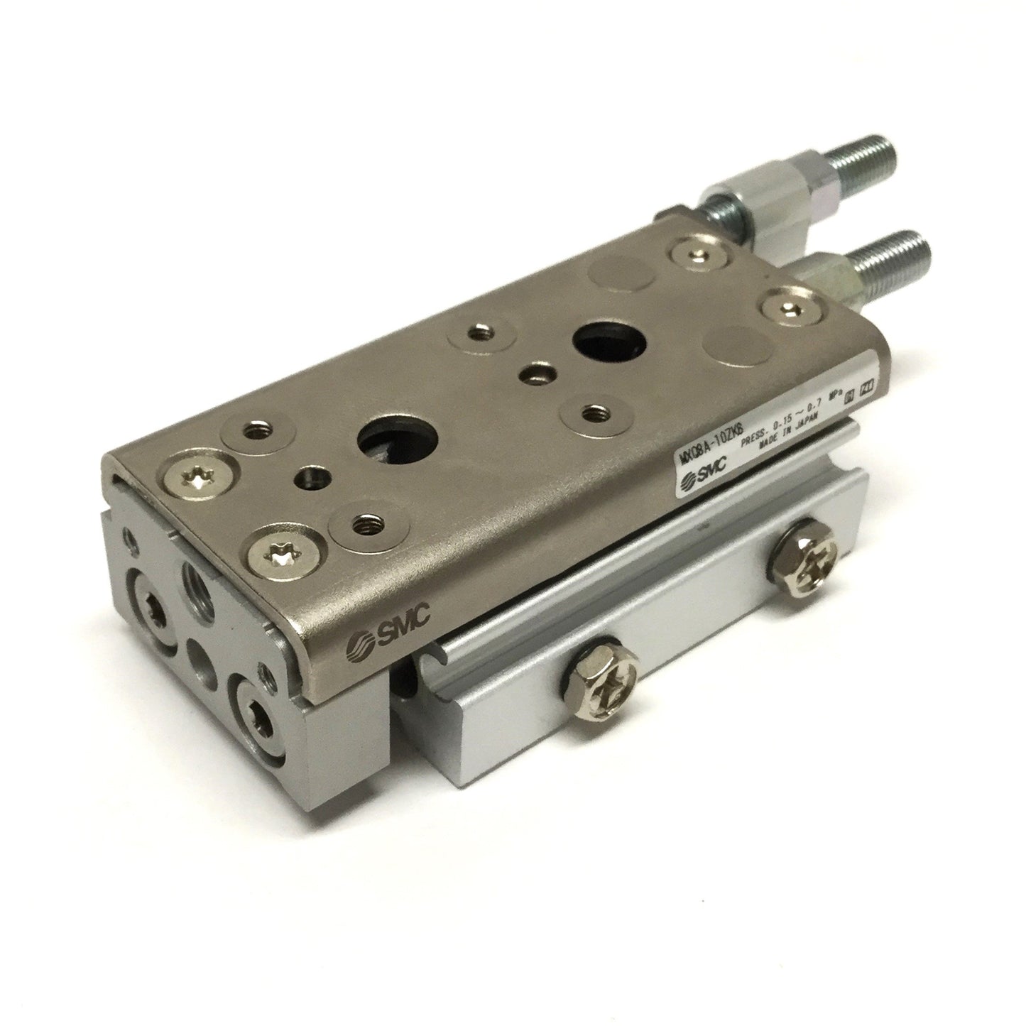 Used SMC MXQ8A-10ZK6 Guided Cylinder Linear Air Slide Table, ⌀8mm Bore, 10mm Stroke