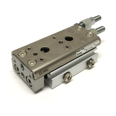 Used SMC MXQ8A-10ZK6 Guided Cylinder Linear Air Slide Table, ⌀8mm Bore, 10mm Stroke