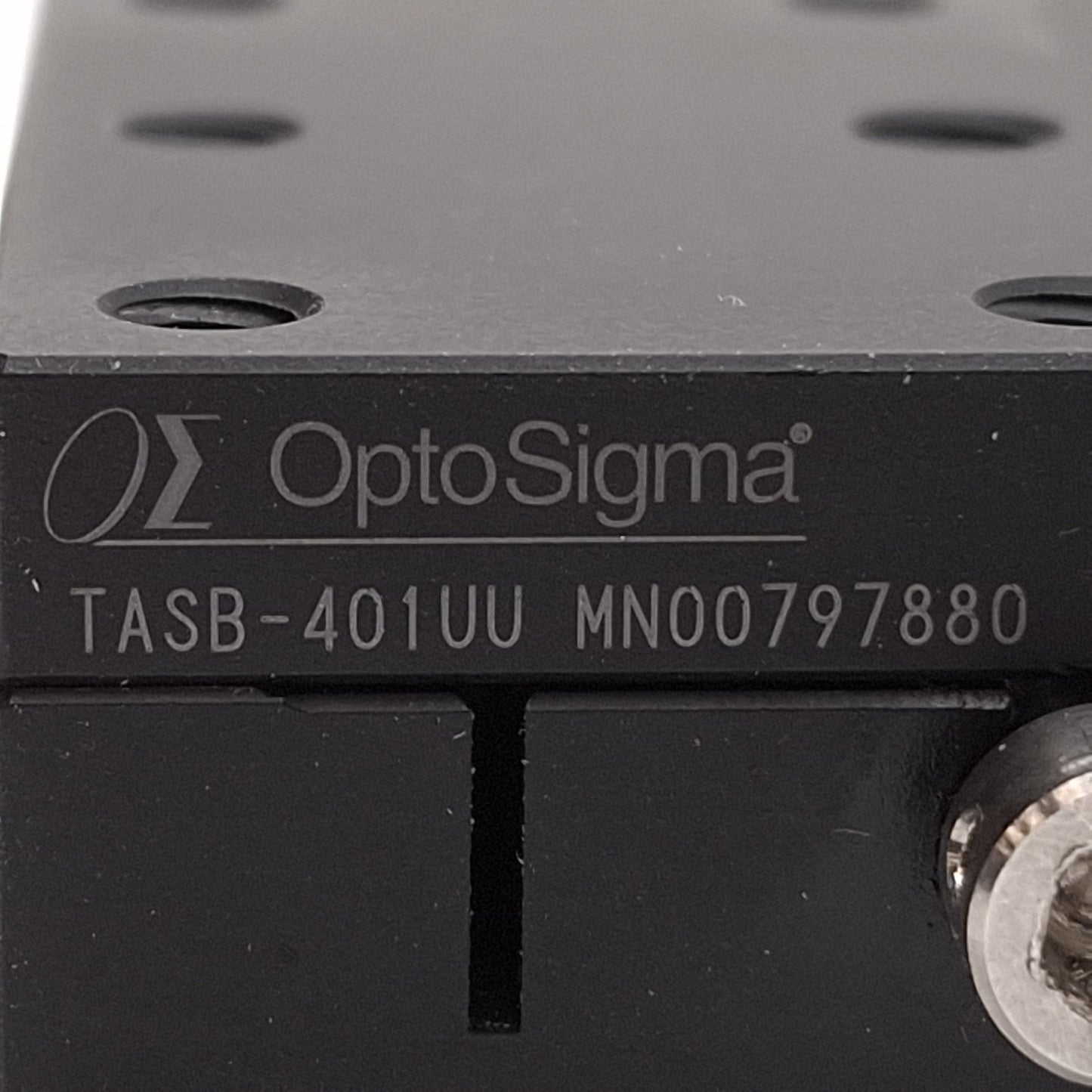 Used OptoSigma TASB-401UU X-Axis Dovetail Linear Stage, 40x40mm, ±7mm Travel, 6-32UNC
