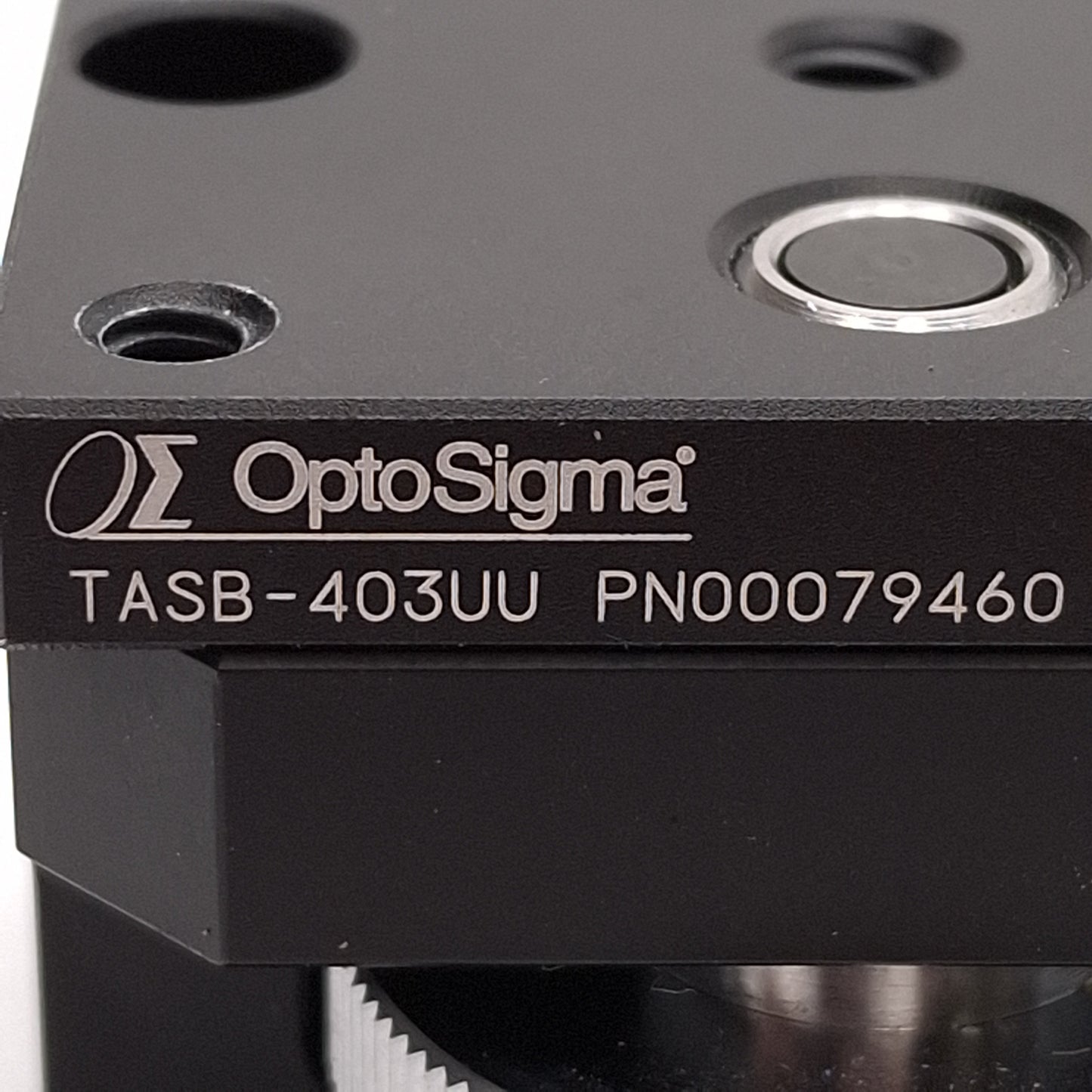 Used OptoSigma TASB-403UU Z-Axis Dovetail Linear Stage, 40x40mm, +5mm Travel, 6-32UNC