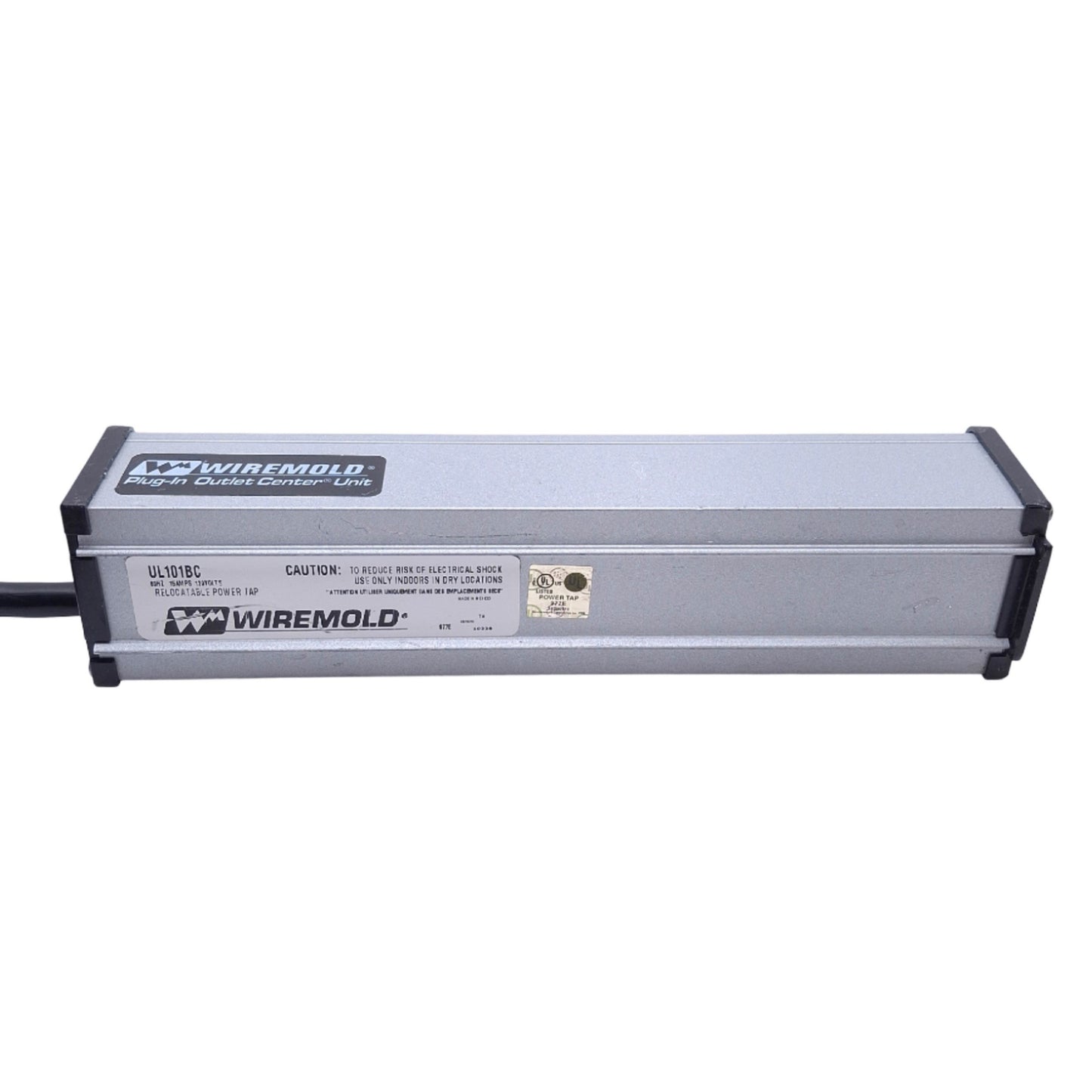 Used Wiremold UL101BC Plug-In Outlet Center Unit, 4-Outlets, 120VAC 15A, NEMA5-15