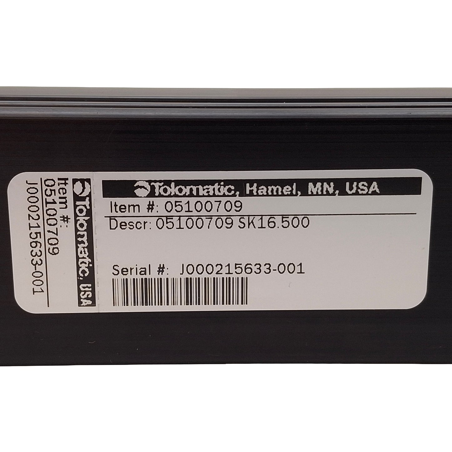 Used Tolomatic 05100709 SK16.500 Linear Actuator Idler 16.5" Stroke, 4.75x1.31" Slide