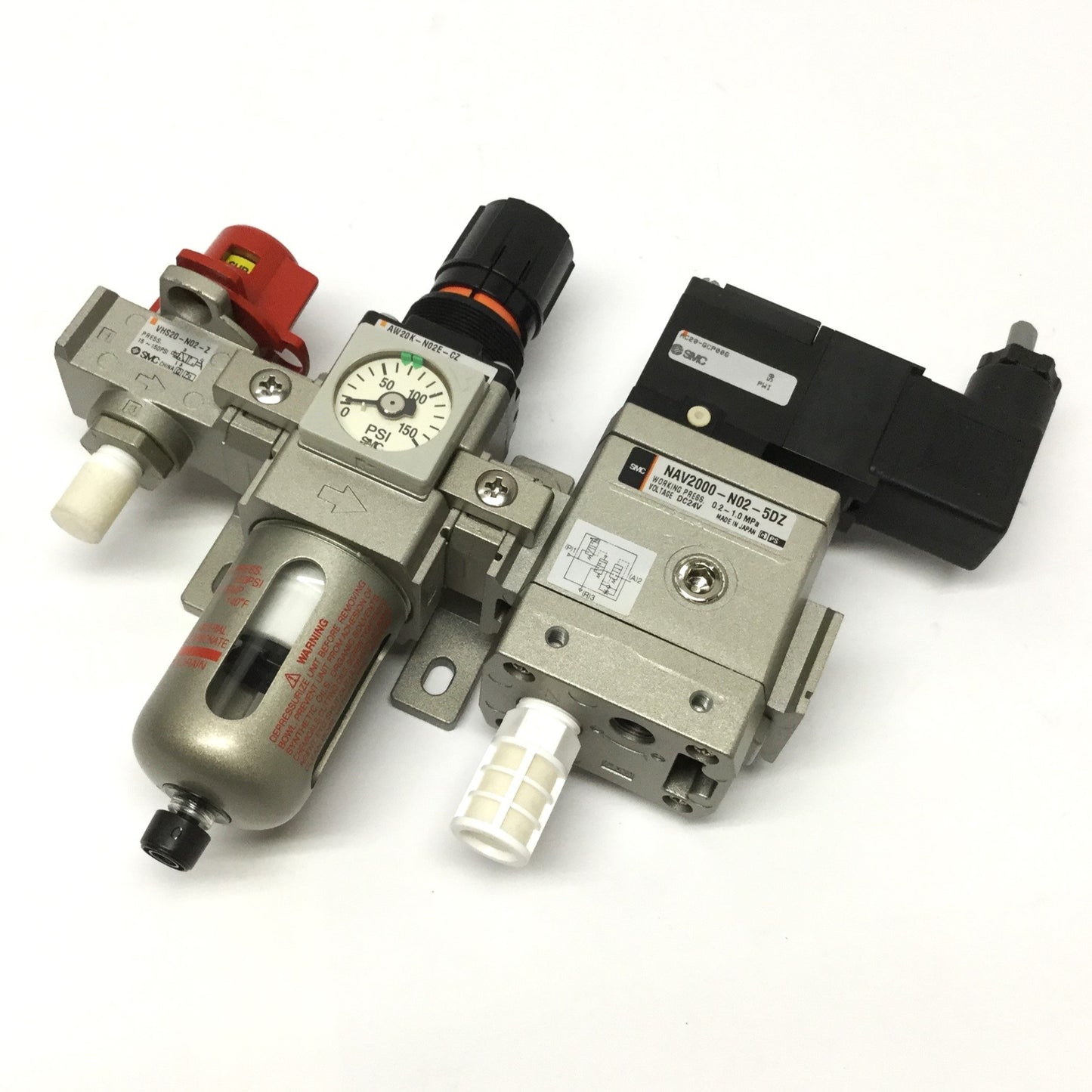 Used SMC AW20K-N02E-CZ Air Filter/Regulator, NAV2000 Start-Up, VHS20 Relief Valve