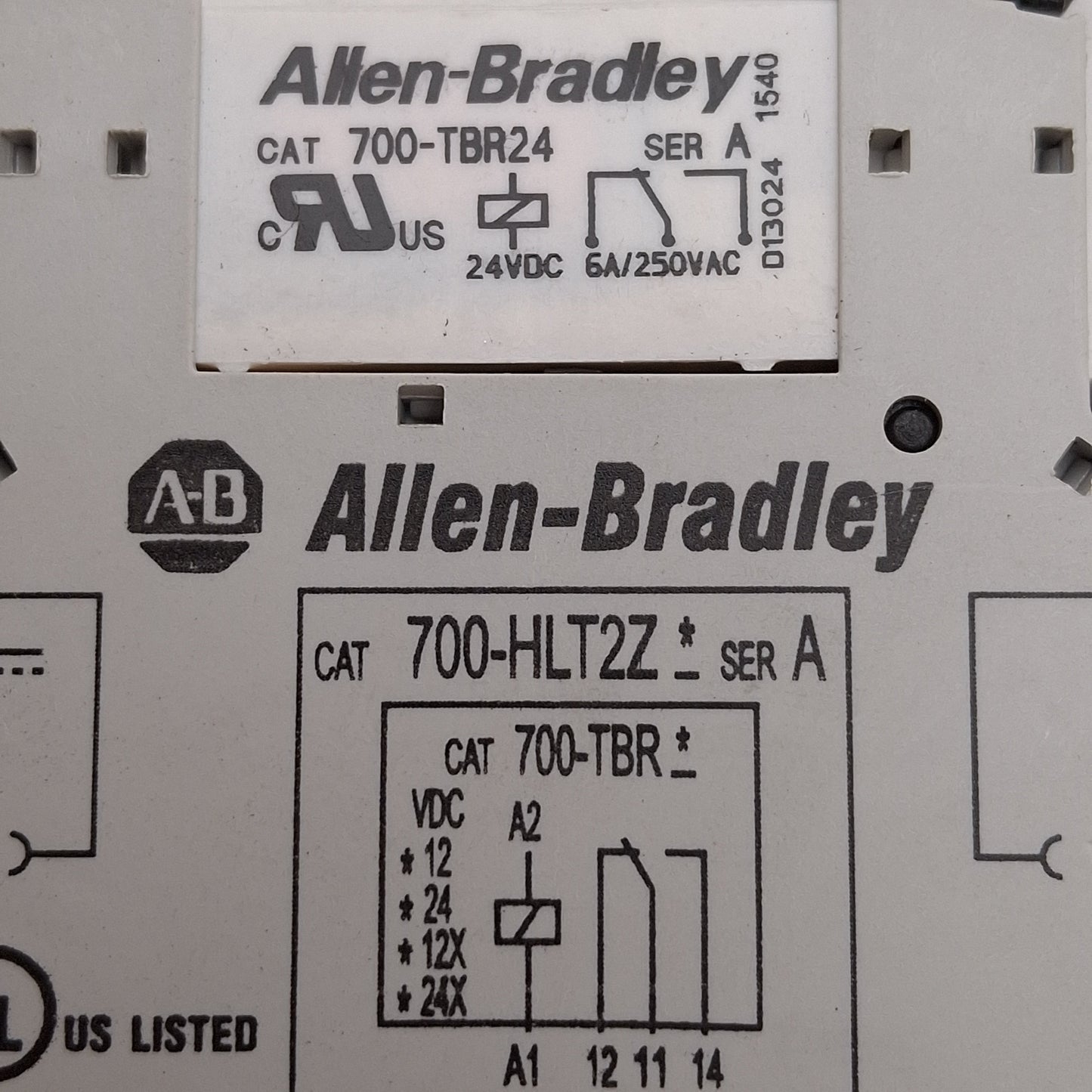 Used Lot of 3 Allen Bradley 700-HLT2Z24 Terminal Block Relay, SPDT, 6mm, 24VDC Coil