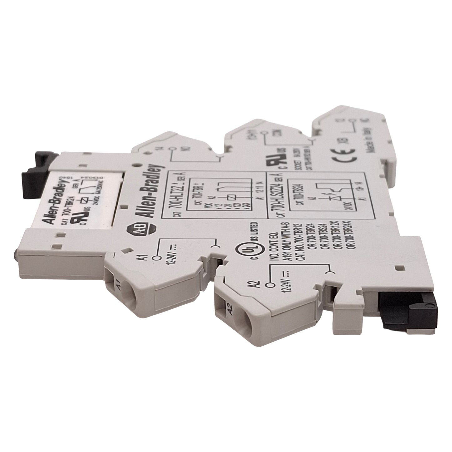 Used Lot of 3 Allen Bradley 700-HLT2Z24 Terminal Block Relay, SPDT, 6mm, 24VDC Coil