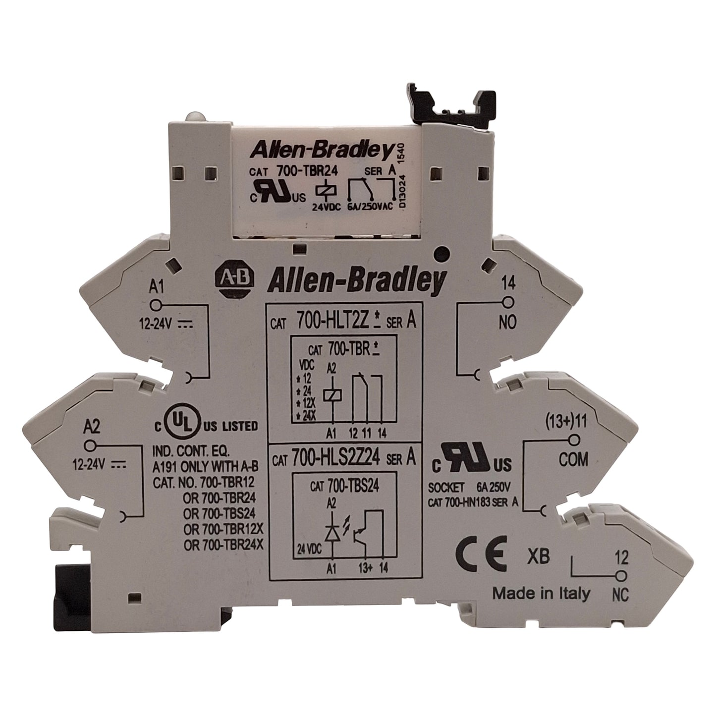 Used Lot of 3 Allen Bradley 700-HLT2Z24 Terminal Block Relay, SPDT, 6mm, 24VDC Coil