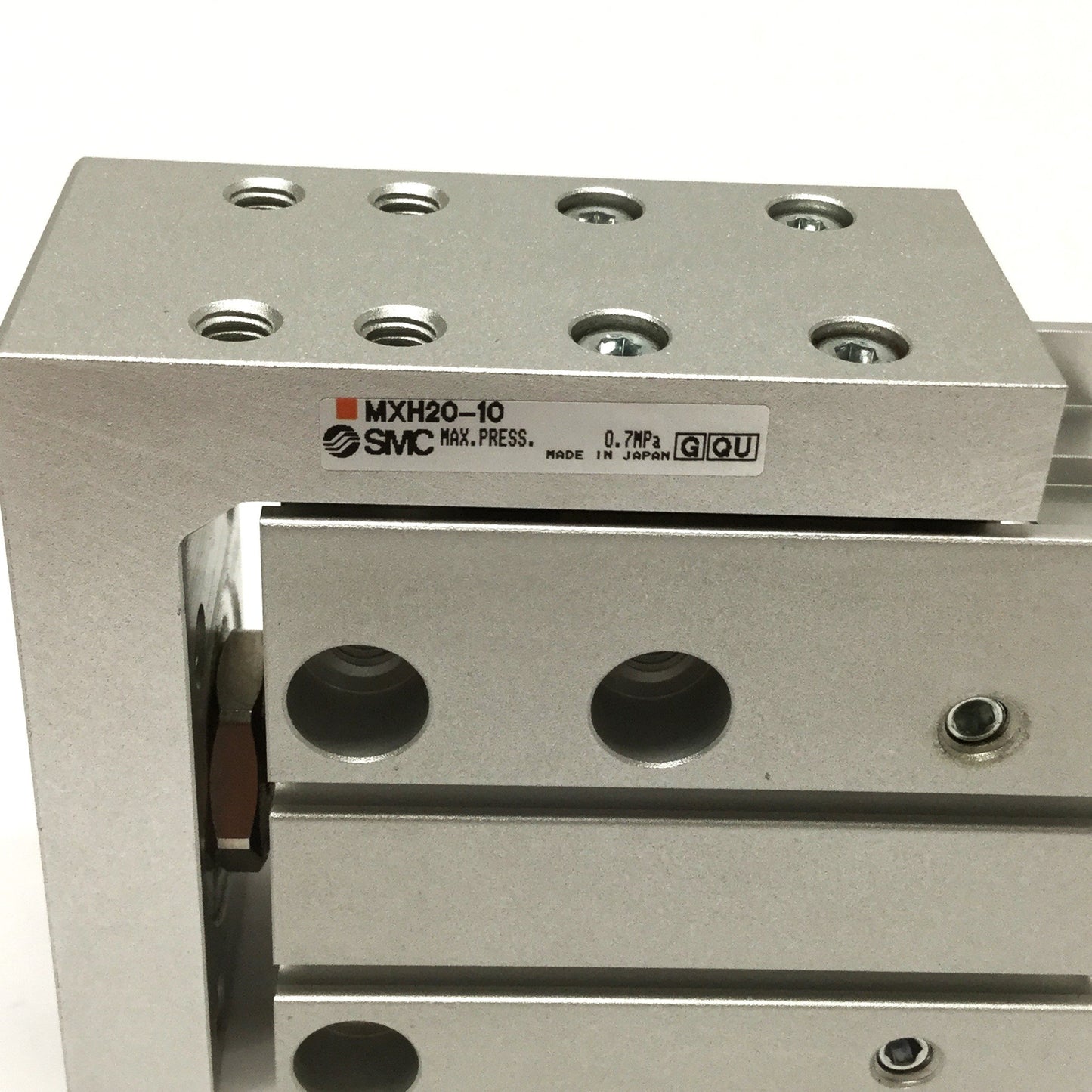 Used SMC MXH20-10 Compact Air Slide Table Cylinder ⌀20mm Bore, 10mm Stroke, M5 Ports