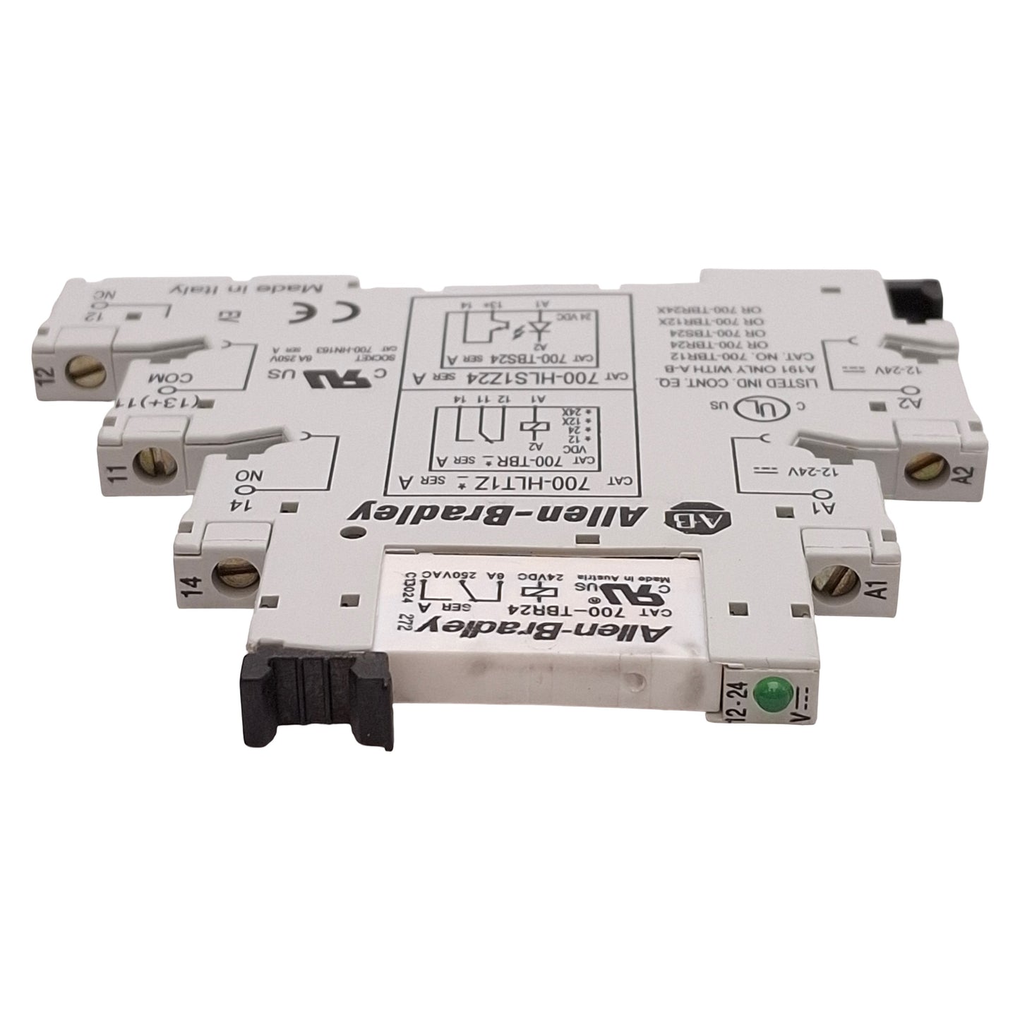 Used Lot of 3 Allen Bradley 700-HLT1Z24 Terminal Block Relay, SPDT, 6mm, 24VDC Coil