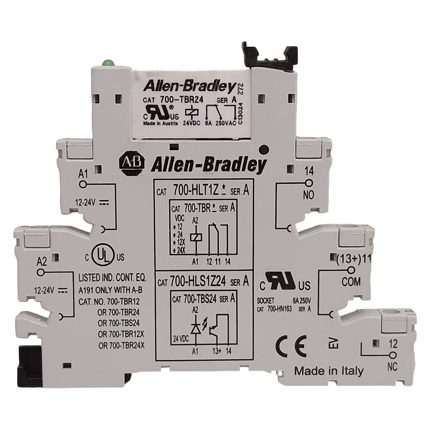 Used Lot of 3 Allen Bradley 700-HLT1Z24 Terminal Block Relay, SPDT, 6mm, 24VDC Coil