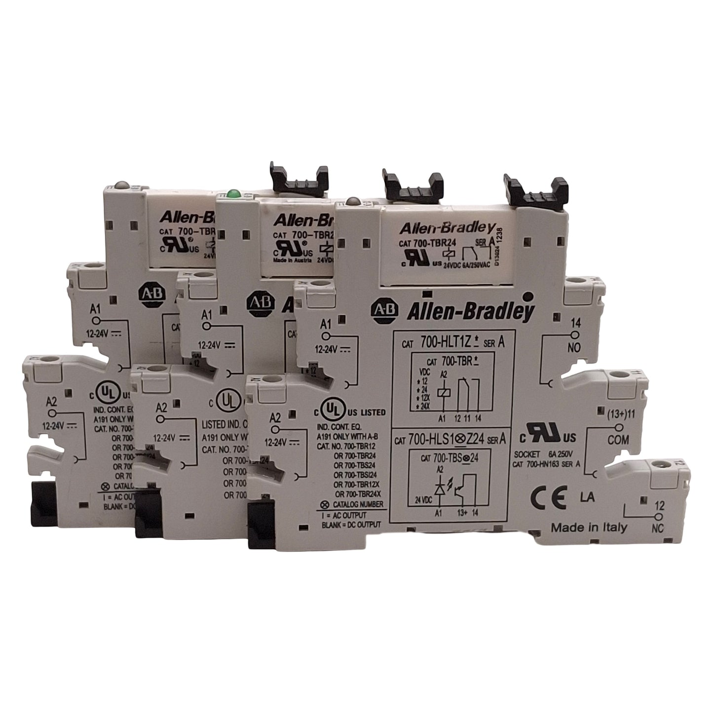 Used Lot of 3 Allen Bradley 700-HLT1Z24 Terminal Block Relay, SPDT, 6mm, 24VDC Coil