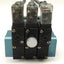 Used Manifold of (3x) MAC 45A-LAC-DDAJ-3KE 4-Way Solenoid Valves 24VDC, 1/8" NPT Base