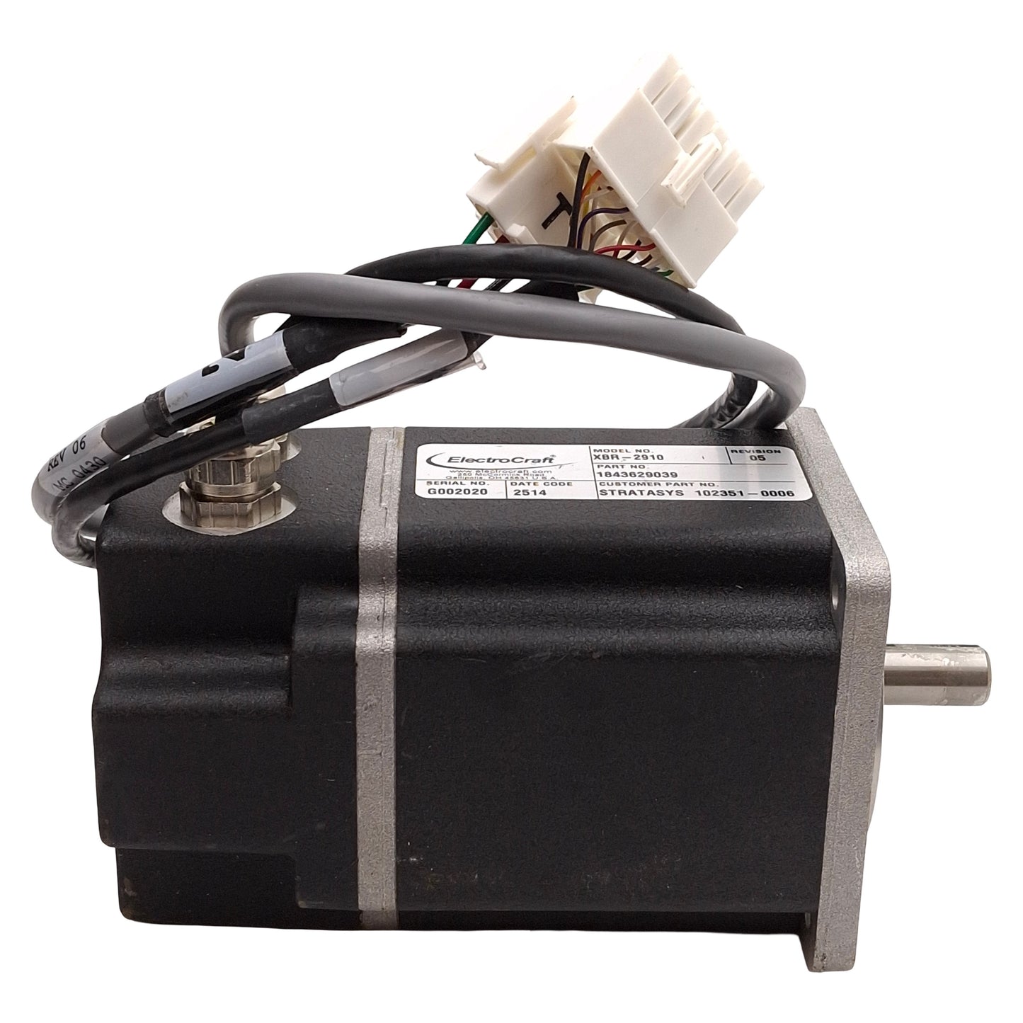 Used ElectroCraft XBR-2910 Servo Motor, 0.31kW, 230VAC, 6000rpm, NEMA 42, 0.5m Leads