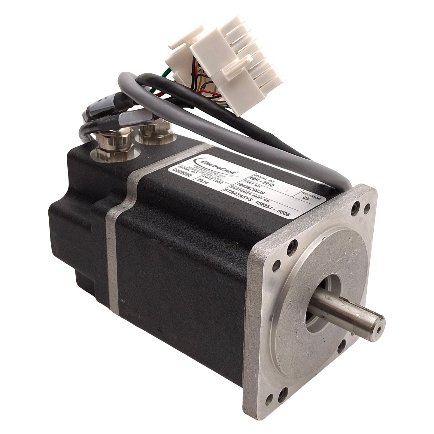 Used ElectroCraft XBR-2910 Servo Motor, 0.31kW, 230VAC, 6000rpm, NEMA 42, 0.5m Leads