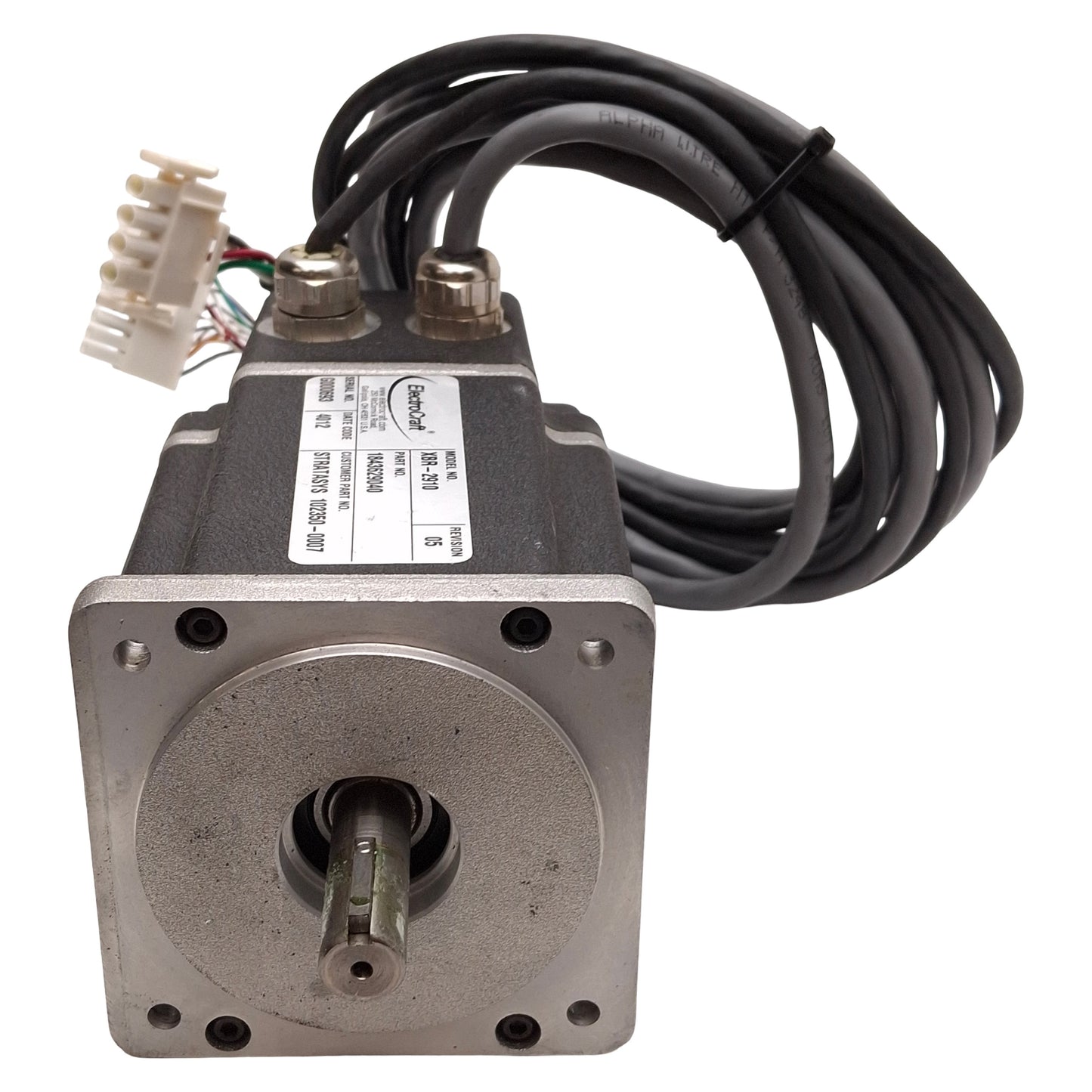 Used ElectroCraft XBR-2910 Servo Motor, 0.31kW, 230VAC, 6000rpm, NEMA 42, 2.0m Leads