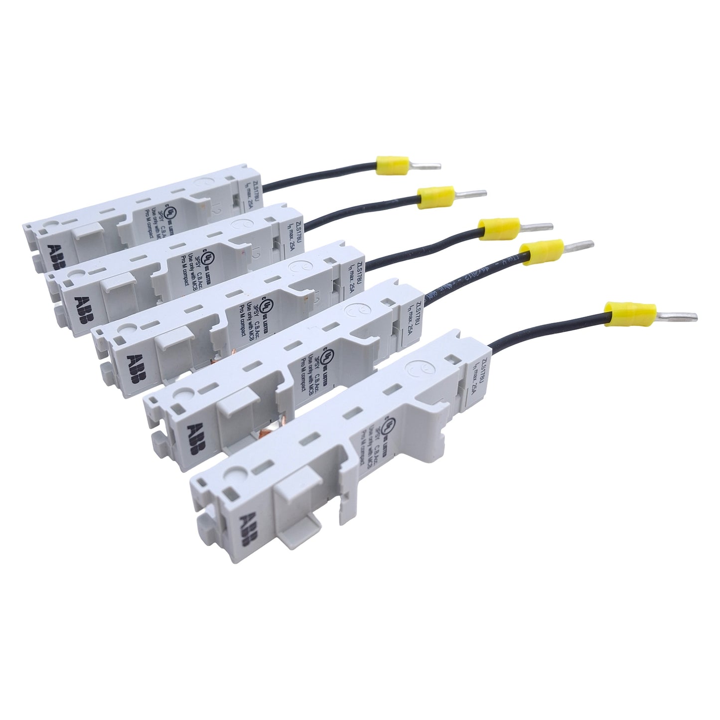Used Lot of 5 ABB ZLS178U Bus Stab Adapter Module For ZLS806/ZLS808 Socket Base, 25A