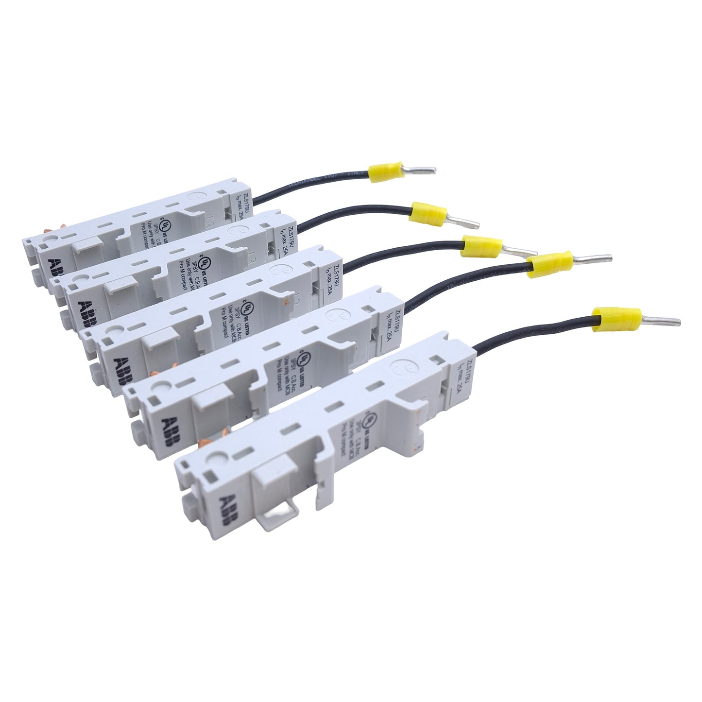 Used Lot of 5 ABB ZLS179U Bus Stab Adapter Module For ZLS806/ZLS808 Socket Base, 25A